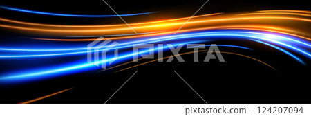 Abstract Light Speed Motion Effect, Vector Illustration 124207094
