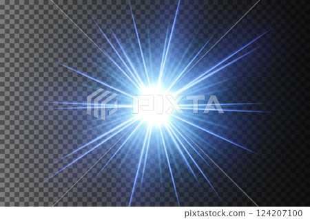 Blue Rays Background. Vector Widescreen, Vector Illustration 124207100