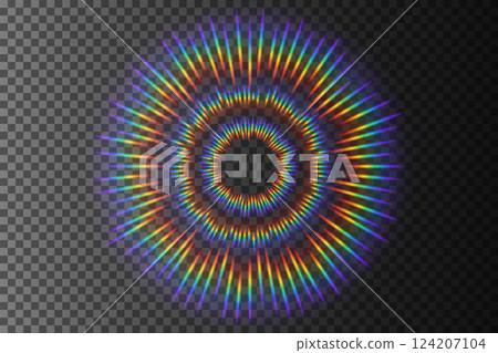Rainbow Sunlight Effect, Isolated on Transparent Pattern, Vector Illustration 124207104