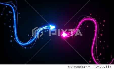 Abstract Blue and Pink Light Motion Effect, Vector Illustration 124207113
