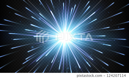 Blue Explosion Effect, Vector Illustration 124207114