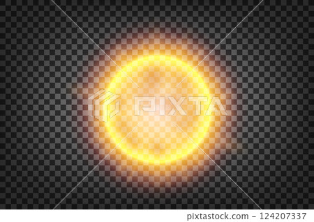 Sun Shines On Transparent Background, Vector Illustration Sun Shines On Transparent Background, Vector Illustration 124207337