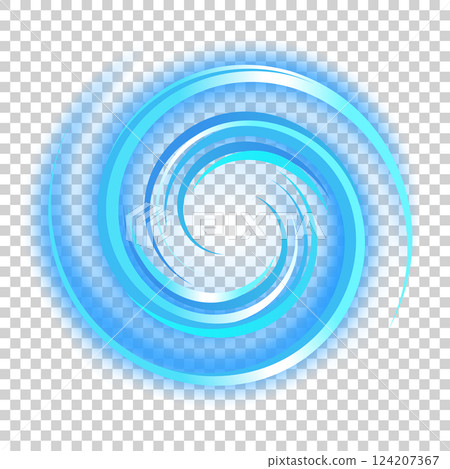 Blue Spiral Light on White Transparent Pattern, PNG Ready, Vector Illustration 124207367