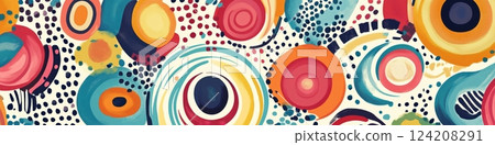 Colorful design showcases rich textures and soft gradients in a contemporary African-style art piece 124208291