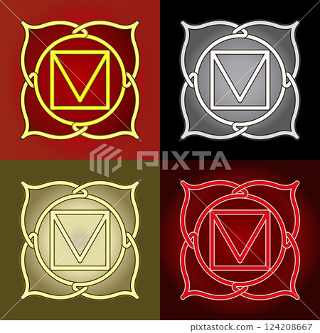 Chakra in Celtic style amulet Muladhara. Illustration Chakra in Celtic style amulet Muladhara. Illustration 124208667
