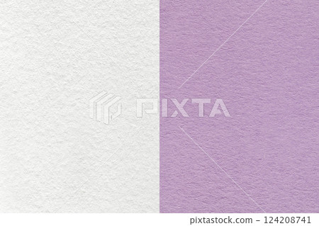 Texture craft white and light lilac paper background, half two colors, macro. Structure vintage violet cardboard. Texture craft white and light lilac paper background, half two colors, macro. Structure vintage violet cardboard. 124208741