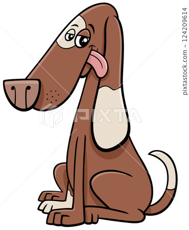 funny cartoon spotted dog comic animal character 124209614