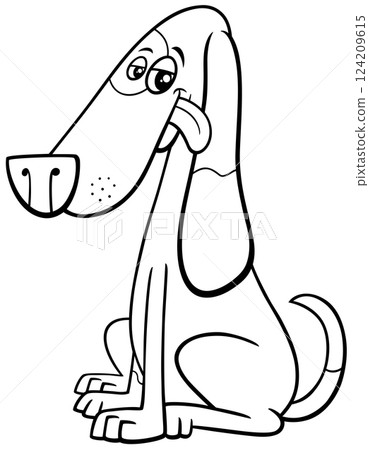 funny cartoon spotted dog comic animal character coloring page 124209615