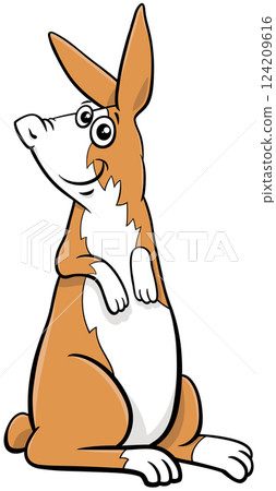 cartoon miniature rabbit comic character standing up 124209616
