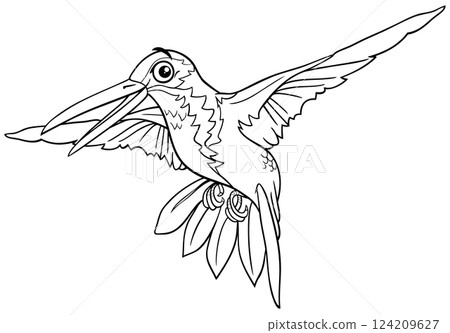 funny cartoon hummingbird bird animal character coloring page funny cartoon hummingbird bird animal character coloring page 124209627