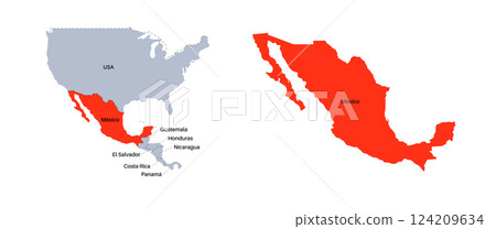 Mexico map poster 124209634
