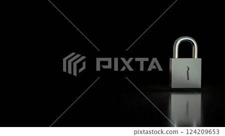 The Silver lock for protection or security concept 3d Rendering. The Silver lock for protection or security concept 3d Rendering. 124209653