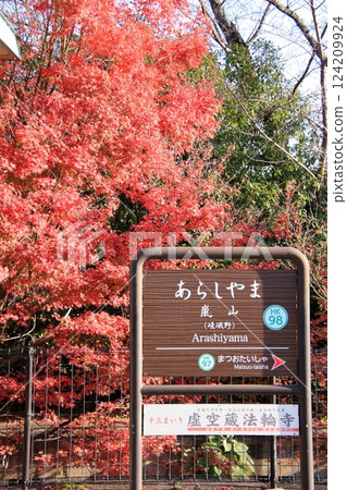 Autumn leaves in Kyoto, Arashiyama, Togetsukyo Bridge, Tenryuji Temple 124209924