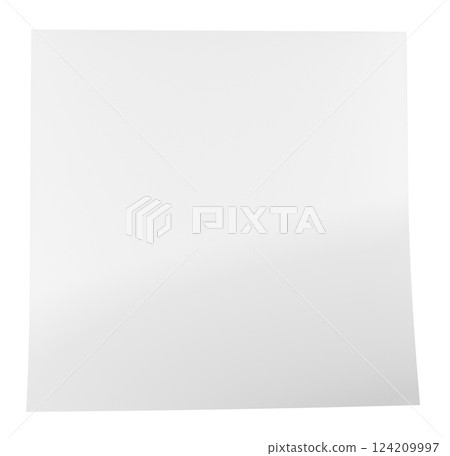 Blank white note paper, front view. 3D rendering 124209997