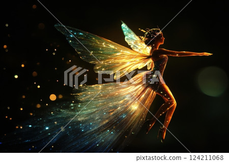 Enchanting fairy dance fantasy realm digital art ethereal glow close-up imagination unleashed 124211068