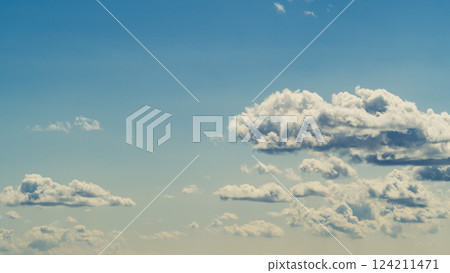 White clouds in the blue sky b-4 film style 124211471