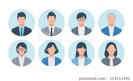 Set of business person user icons 124211492