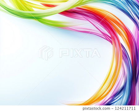 生動的抽象的背景與五顏六色的流暢的線條 124211711