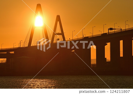 Sunrise over Nagoya Port Triton 124211807
