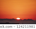 Sunset over the ocean beyond the Kerama Islands 124211981