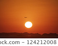 Sunset and airplane view 124212008
