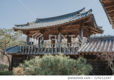 Ancient Korean Architectural Scenery on daytime Ancient Korean Architectural Scenery on daytime 124212267