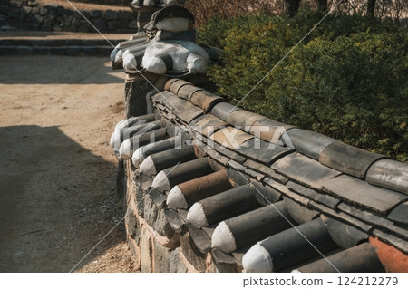 Ancient Korean Architectural Scenery on daytime Ancient Korean Architectural Scenery on daytime 124212279