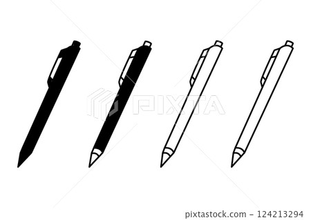 Ballpoint pen icon set Ballpoint pen icon set 124213294