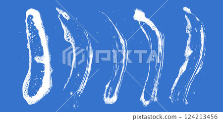 Soap texture foam with grunge stain set. Blue background wash and sponge water overlay. Shampoo spots bubble soapy clean cream drops Soap texture foam with grunge stain set. Blue background wash and sponge water overlay. Shampoo spots bubble soapy clean cream drops 124213456
