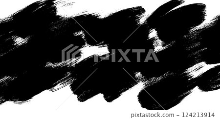 A textured abstract background featuring bold black brush strokes on a white canvas, creating a dynamic and artistic visual effect. 124213914