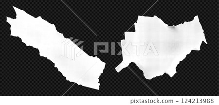 Torn paper collage set with newspaper sheets, frame, and rips at the transparent background. Vector page tear and note scrap in white notebook shape 124213988