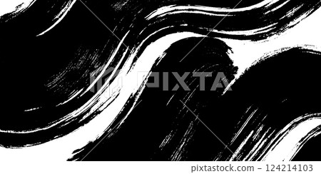 A dynamic abstract pattern featuring bold black and white brush strokes creating a sense of movement and flow. A dynamic abstract pattern featuring bold black and white brush strokes creating a sense of movement and flow. 124214103
