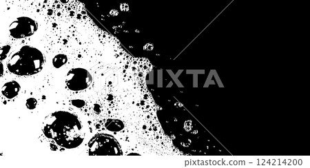 Soap texture with foam and grunge overlay background, bubble spots, and sponge wash 124214200