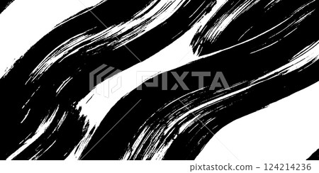 Abstract black and white brush strokes creating a dynamic pattern on a white background. Abstract black and white brush strokes creating a dynamic pattern on a white background. 124214236