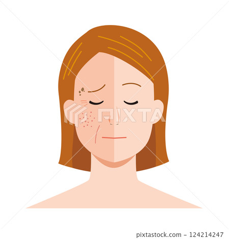 Woman's face and beauty image illustration 124214247