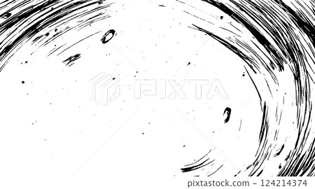 An abstract black and white illustration featuring swirling lines and splatters, creating a dynamic and energetic effect. An abstract black and white illustration featuring swirling lines and splatters, creating a dynamic and energetic effect. 124214374