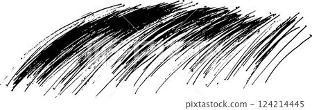 A dynamic, abstract brush stroke in black, showcasing a series of overlapping lines that create a sense of movement and texture. 124214445