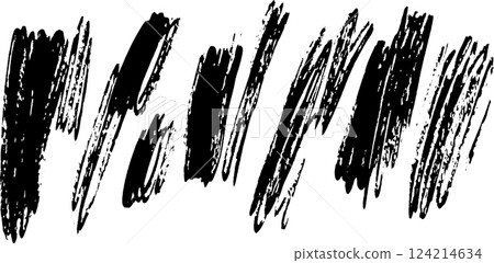 A collection of bold, black brush strokes on a white background, showcasing various textures and patterns. Ideal for artistic backgrounds or design elements. A collection of bold, black brush strokes on a white background, showcasing various textures and patterns. Ideal for artistic backgrounds or design elements. 124214634