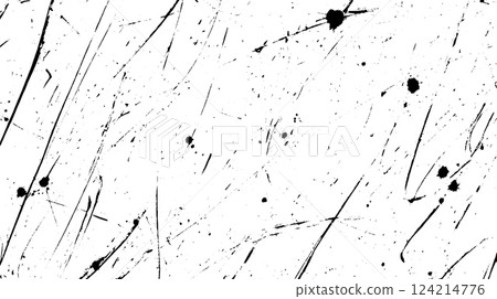 A textured background featuring random black splatters and streaks on a white canvas, creating an abstract and artistic effect. A textured background featuring random black splatters and streaks on a white canvas, creating an abstract and artistic effect. 124214776