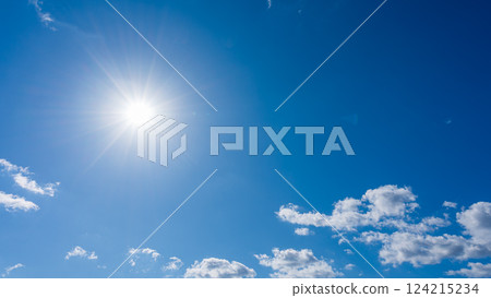 Sunny blue sky and white clouds 124215234