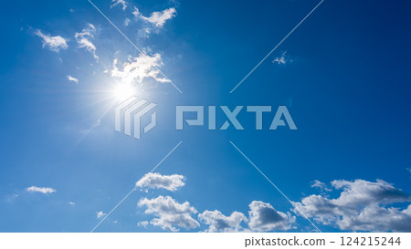 Sunny blue sky and white clouds Sunny blue sky and white clouds 124215244