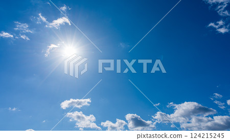 Sunny blue sky and white clouds Sunny blue sky and white clouds 124215245