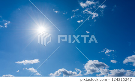 Sunny blue sky and white clouds Sunny blue sky and white clouds 124215247