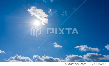 Sunny blue sky and white clouds 124215266