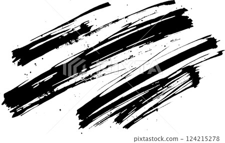 A collection of bold, black brush strokes on a white background, showcasing dynamic lines and textures. Ideal for artistic designs or backgrounds. A collection of bold, black brush strokes on a white background, showcasing dynamic lines and textures. Ideal for artistic designs or backgrounds. 124215278