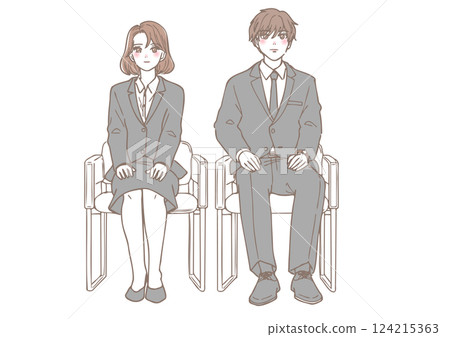 受訪的年輕女性和男性 124215363