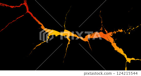 Vivid cracks of lava glow brightly against the darkness, casting an enchanting light. The molten flow creates a stunning visual contrast, showcasing nature's fierce energy. Vivid cracks of lava glow brightly against the darkness, casting an enchanting light. The molten flow creates a stunning visual contrast, showcasing nature's fierce energy. 124215544