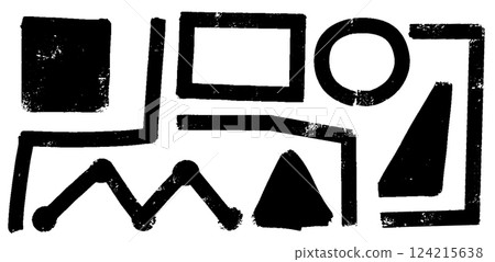 Playful Grunge Shape Set. Bold Ink Curves and Irregular Lines with Brush Strokes and Scribbles. Abstract Hand Drawn Elements, Organic Waves, and Geometric Figures in Vector Playful Grunge Shape Set. Bold Ink Curves and Irregular Lines with Brush Strokes and Scribbles. Abstract Hand Drawn Elements, Organic Waves, and Geometric Figures in Vector 124215638