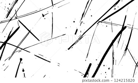 An abstract black and white pattern featuring dynamic, scattered lines and splatters on a white background, evoking a sense of movement and energy. An abstract black and white pattern featuring dynamic, scattered lines and splatters on a white background, evoking a sense of movement and energy. 124215820