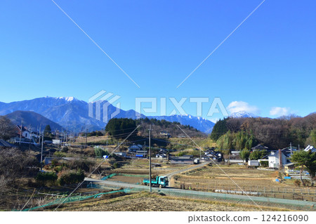 從 JR 東日本中央線長坂站至鹽崎站的列車車窗所看到的風景(2022 年 12 月) 從 JR 東日本中央線長坂站至鹽崎站的列車車窗所看到的風景(2022 年 12 月) 124216090